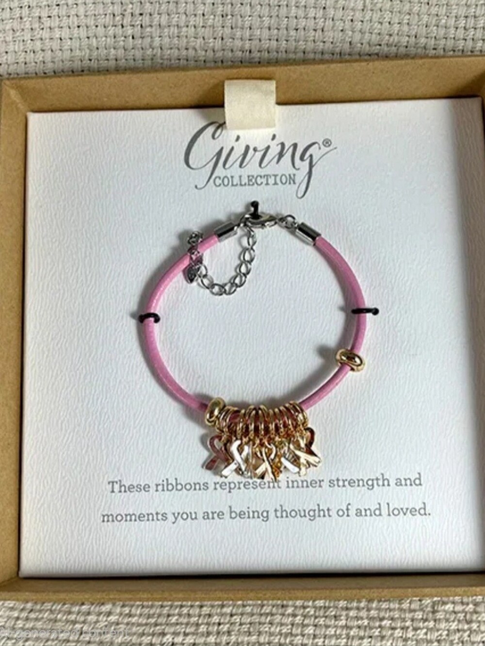 DEMDACO Pink Ribbon Giving Charm Bracelet